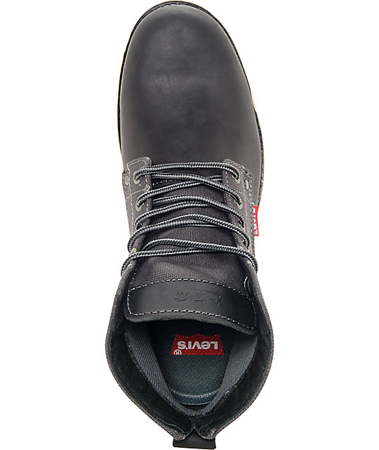 black leather levi shoes