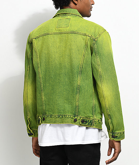 levi's neon green trucker jacket