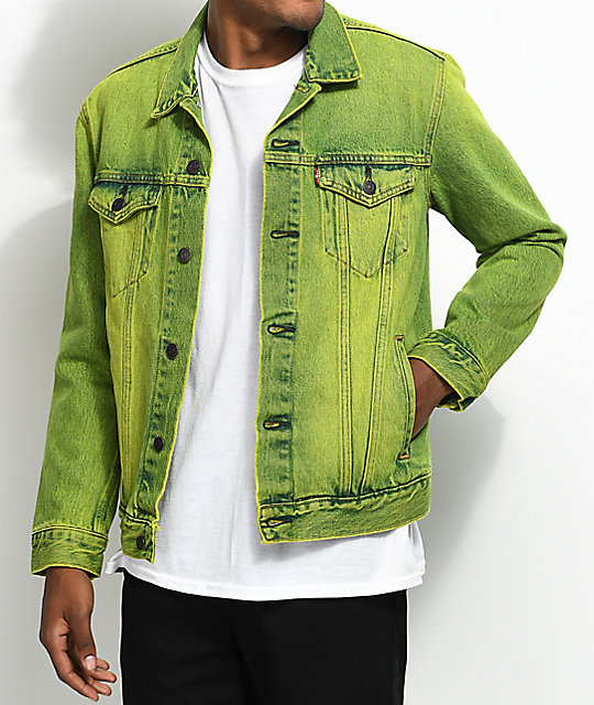 levis denim jacket green