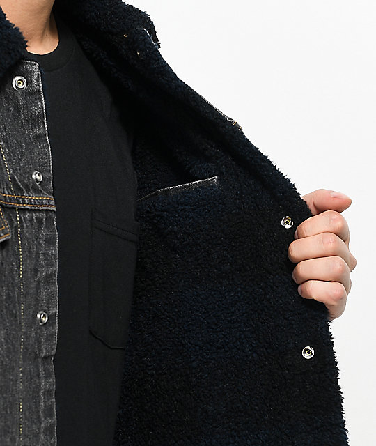 levis type 3 sherpa jacket black