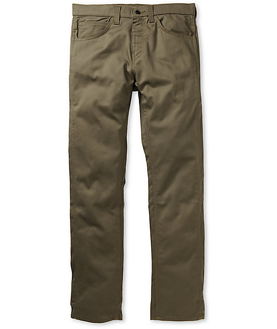 Levis 513 Utility Green Twill Slim Jeans | Zumiez