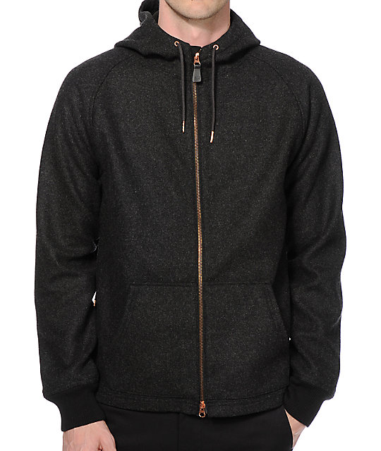 wool lined zip up hoodie