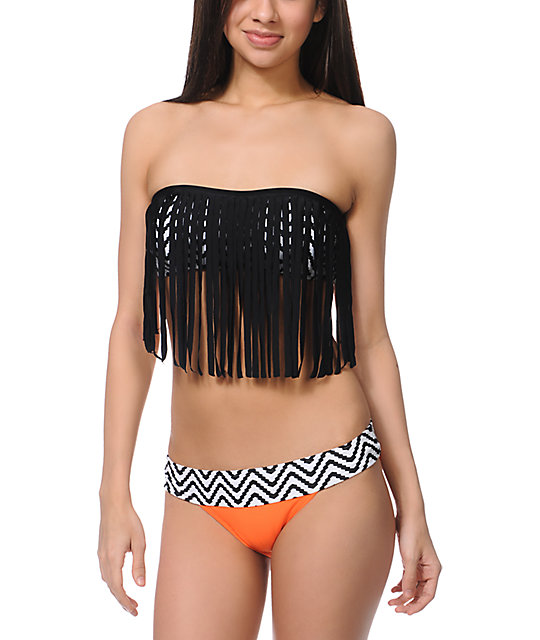 fringe bandeau swimsuit