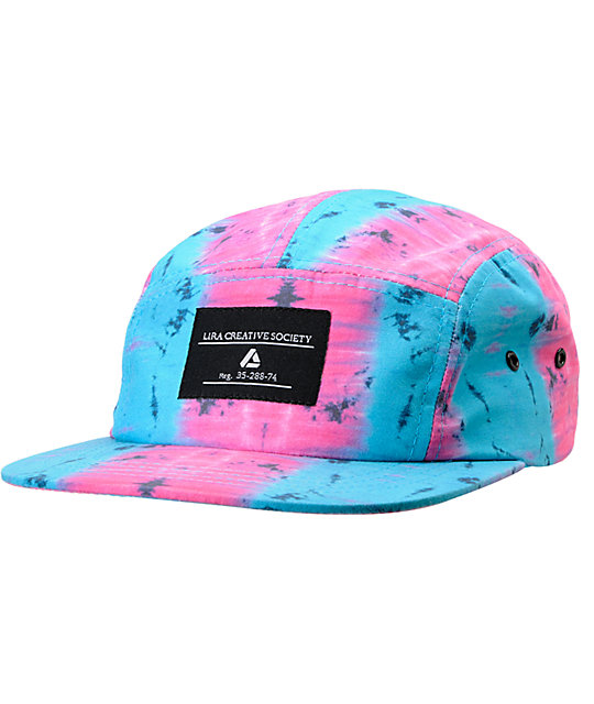 Lira Tie Dye Pink & Blue 5 Panel Hat | Zumiez