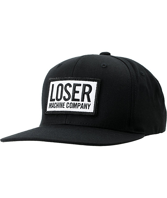 Loser Machine Box Logo Pro Black & Black Snapback Hat | Zumiez