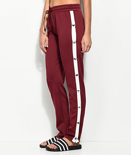 womens snap track pants