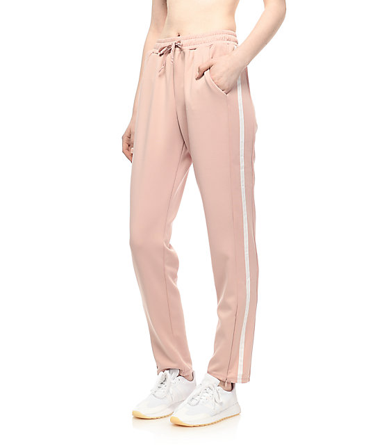 light pink track pants