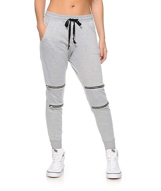 knee zipper joggers