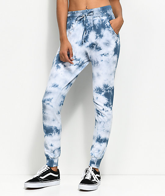 Lunachix Light Blue Tie Dye Jogger Sweatpants | Zumiez