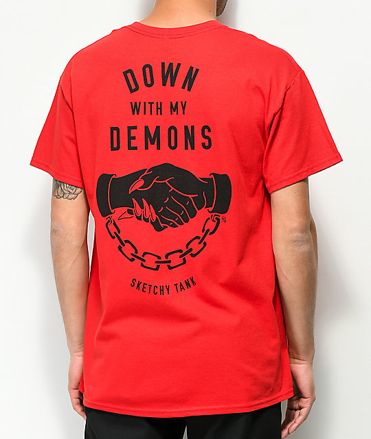 Lurking Class By Sketchy Tank Demons Red T Shirt