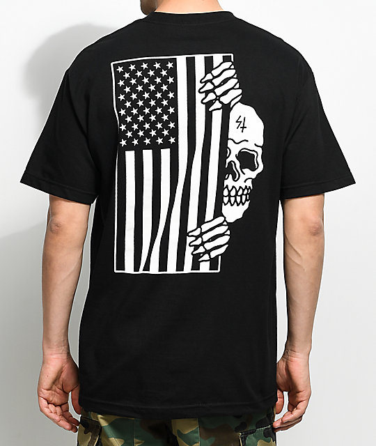 Lurking Cl By Sketchy Tank Flag Black T Shirt Zumiez