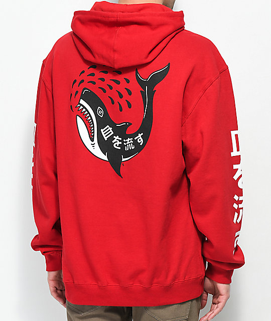 Lurking Class By Sketchy Tank Shark Red Hoodie