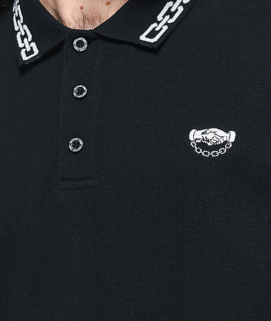 Lurking Class by Sketchy Tank Chains Black Polo Shirt | Zumiez