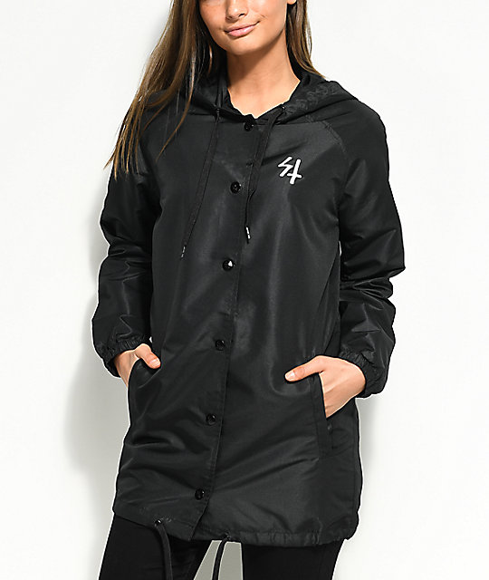 Lurking Class By Sketchy Tank Demons Black Elongated Hooded Coaches Jacket