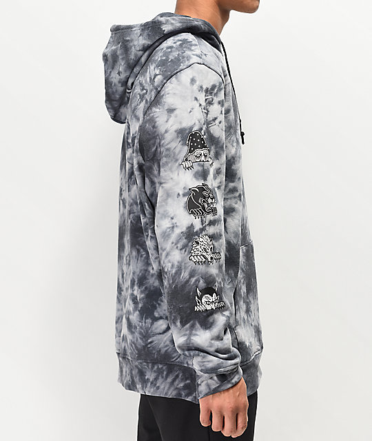 black grey tie dye hoodie