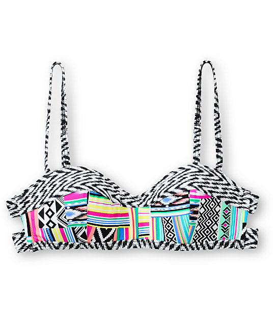 Malibu Colorfields Multicolor Bralette Bikini Top | Zumiez