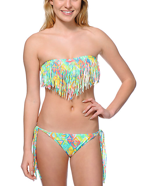 fringe bandeau swimsuit