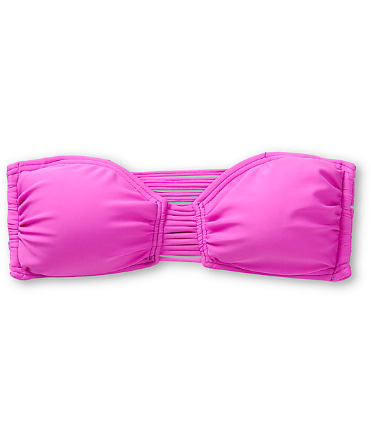 Malibu Purple Strappy Bandeau Bikini Top | Zumiez