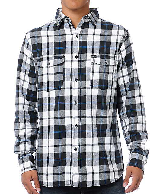 Matix Clientel Black & White Plaid Flannel Shirt | Zumiez