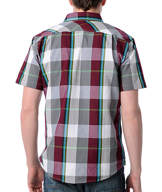 maroon plaid shirt mens