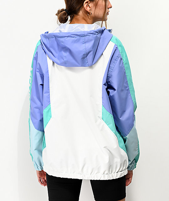 Members Only Colorblock Teal & Lilac Windbreaker Jacket | Zumiez