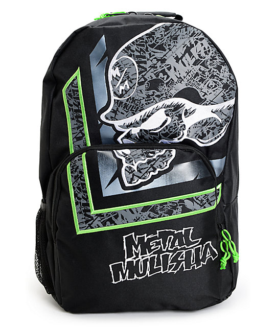 Metal Mulisha Acid Rain Black & Lime Backpack | Zumiez