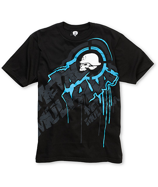 Metal Mulisha Boys Drain Black & Blue T-Shirt | Zumiez
