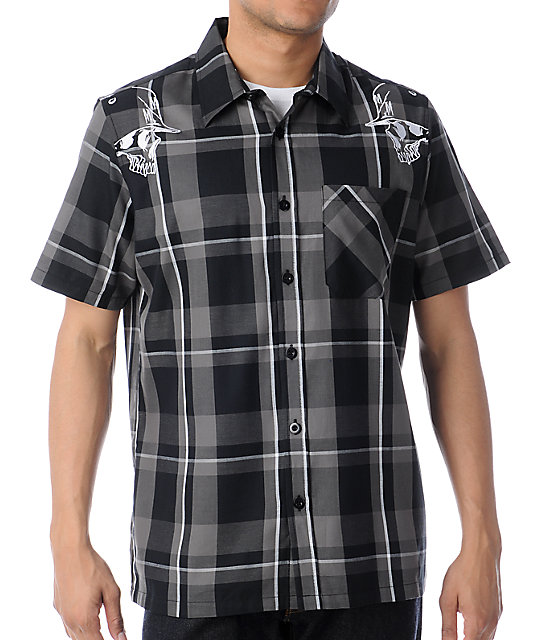 Metal Mulisha Pristine Plaid Short Sleeve Button Up Shirt | Zumiez