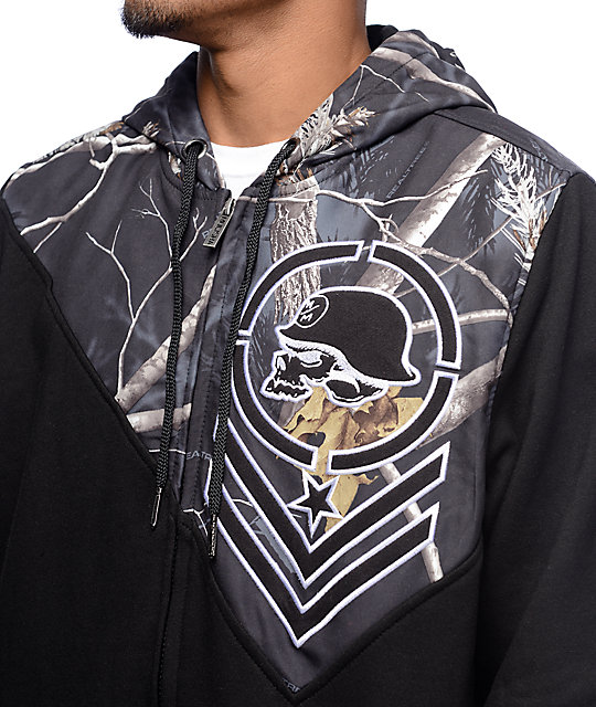 Real Escondida Tree Mulisha Cremallera Con Metal Negra Zumiez Sudadera gq1K7