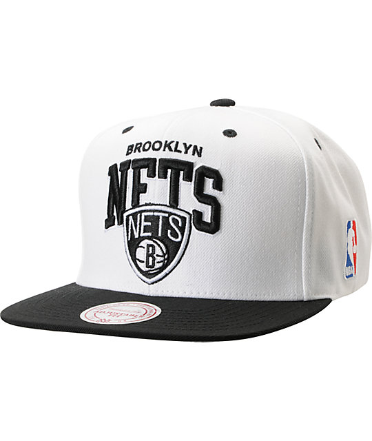 NBA Mitchell and Ness Brooklyn Nets Arch 2Tone White Snapback Hat | Zumiez