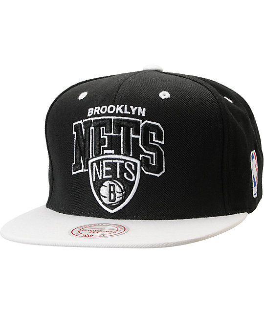 NBA Mitchell and Ness Brooklyn Nets Arch Logo 2Tone Snapback Hat | Zumiez