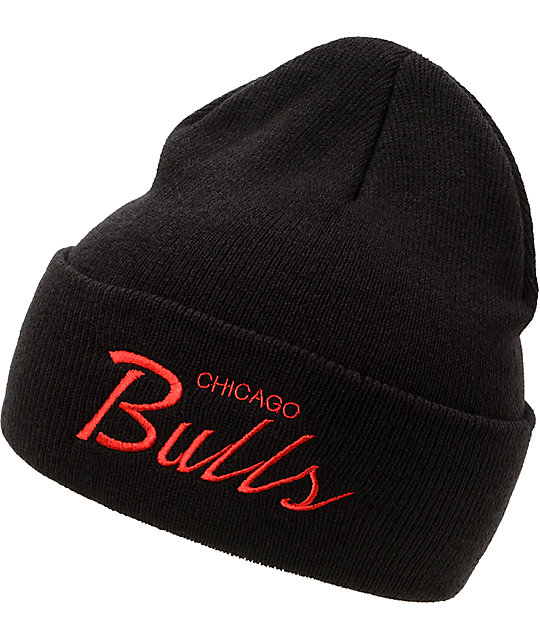 chicago bulls beanie mitchell and ness