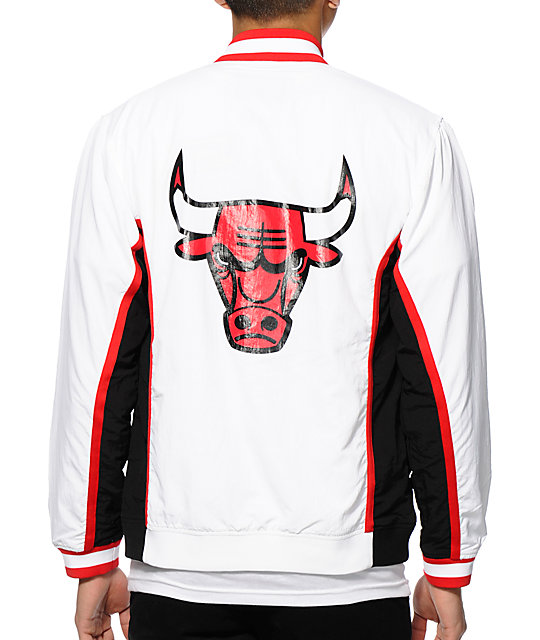 NBA Mitchell and Ness Bulls Warmup Jacket | Zumiez