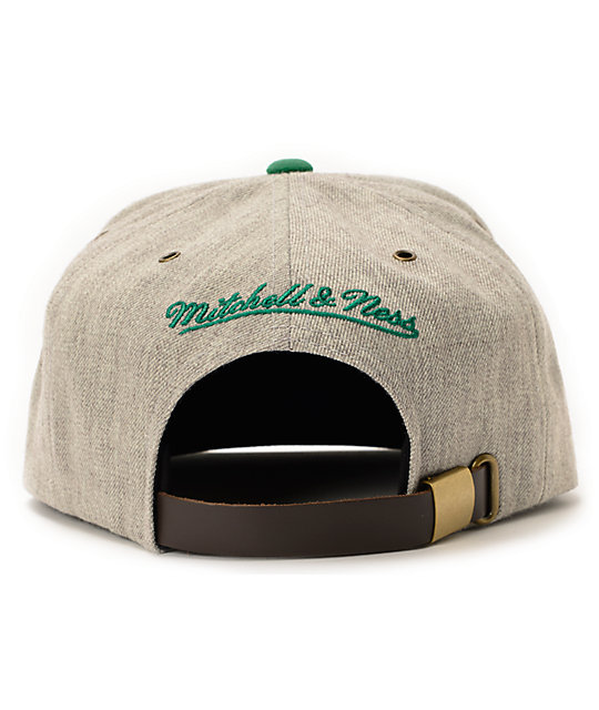 mitchell and ness leather strapback