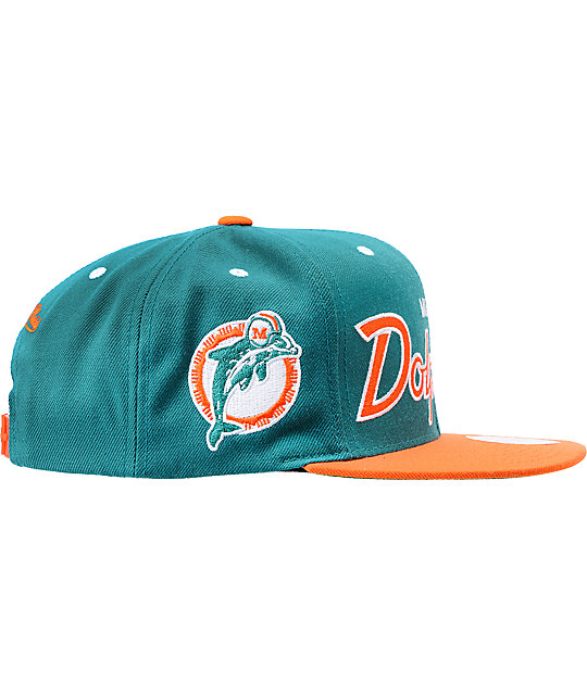 miami dolphins snapback mitchell and ness