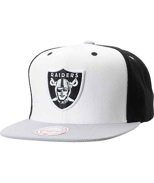 NFL Mitchell and Ness Oakland Raiders Black And White Snapback Hat | Zumiez