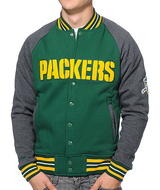 NFL Mitchell and Ness Packers Backward Pass Green Jacket ...