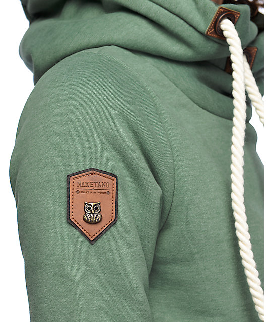 Naketano green sweatshirt hoodie patches size M Naketano green sweatshirt hoodie patches size M