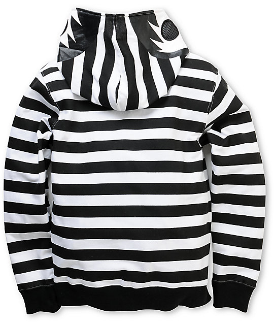 black and white striped hoodie