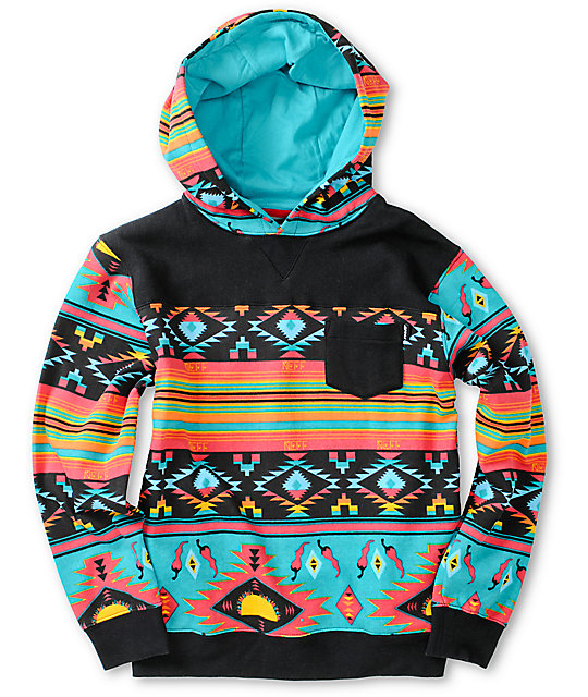 navajo print hoodie