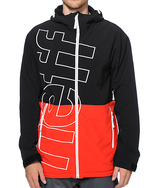 Neff Daily Black & Red 10K Technical Softshell Snowboard Jacket | Zumiez