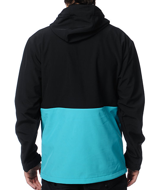 Neff Daily Black & Teal 10K Technical Softshell Snowboard Jacket | Zumiez