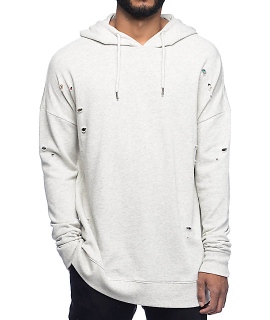 Neff Decimation Destroyed Authentic Grey Hoodie | Zumiez