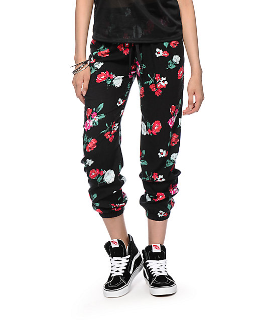 flower print joggers