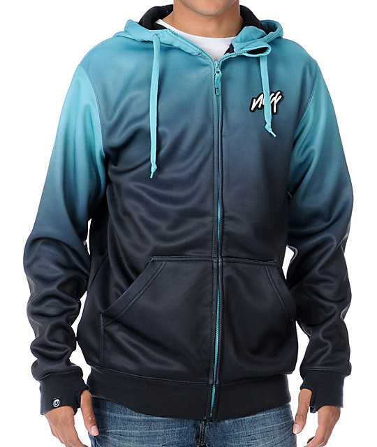 Neff Shredder Fade Turquoise Mens Tech Fleece Jacket | Zumiez