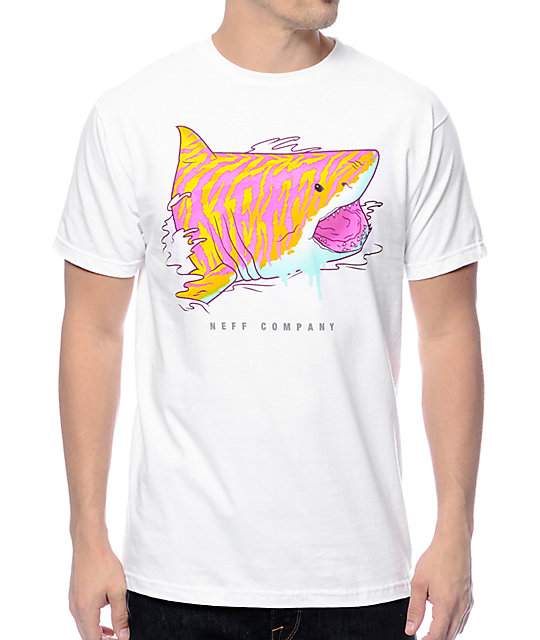 Neff Tiger Shark White T-Shirt | Zumiez