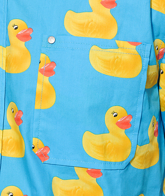 Neff Washed Out Blue Ducky Button Up Shirt | Zumiez