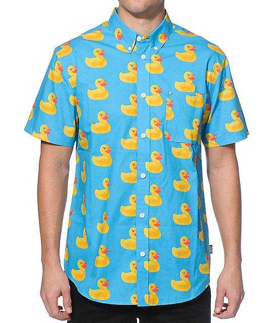Neff Washed Out Blue Ducky Button Up Shirt at Zumiez : PDP