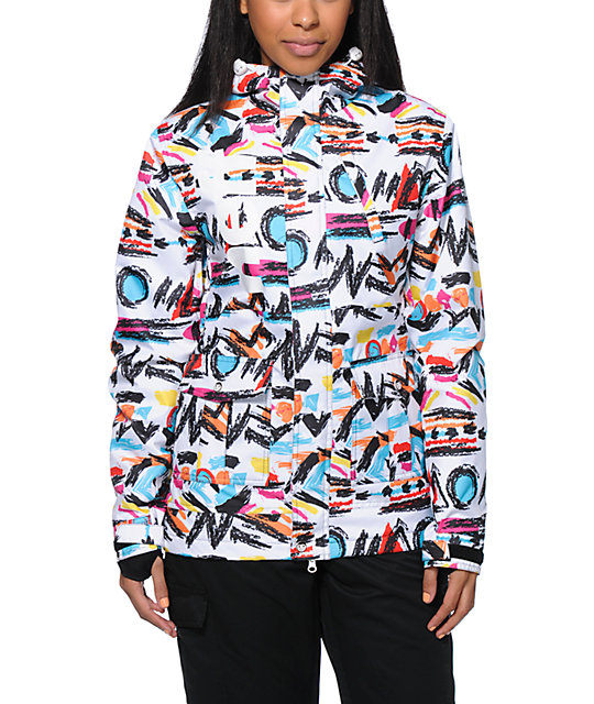 Neff Wonder White Print 10K Snowboard Jacket | Zumiez