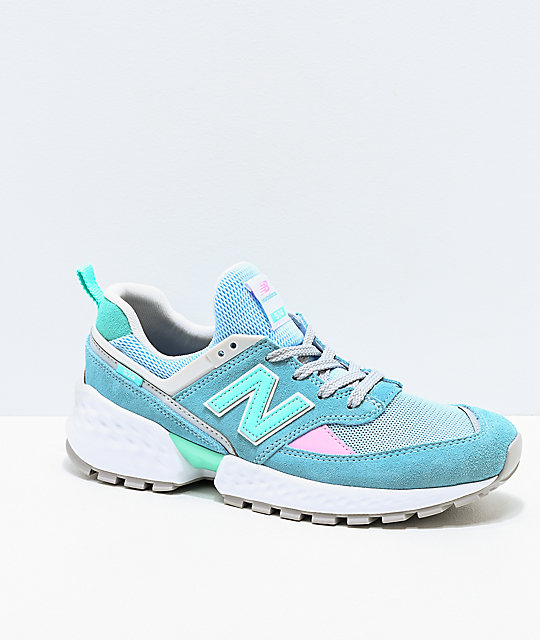 blue and pink new balance 574